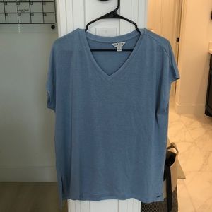 Baby blue v neck blouse